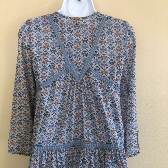 Anthropologie Holding Horses Betony Swing Crochet Prairie Floral Dress Sz 0/UK 4 - Picture 9 of 15